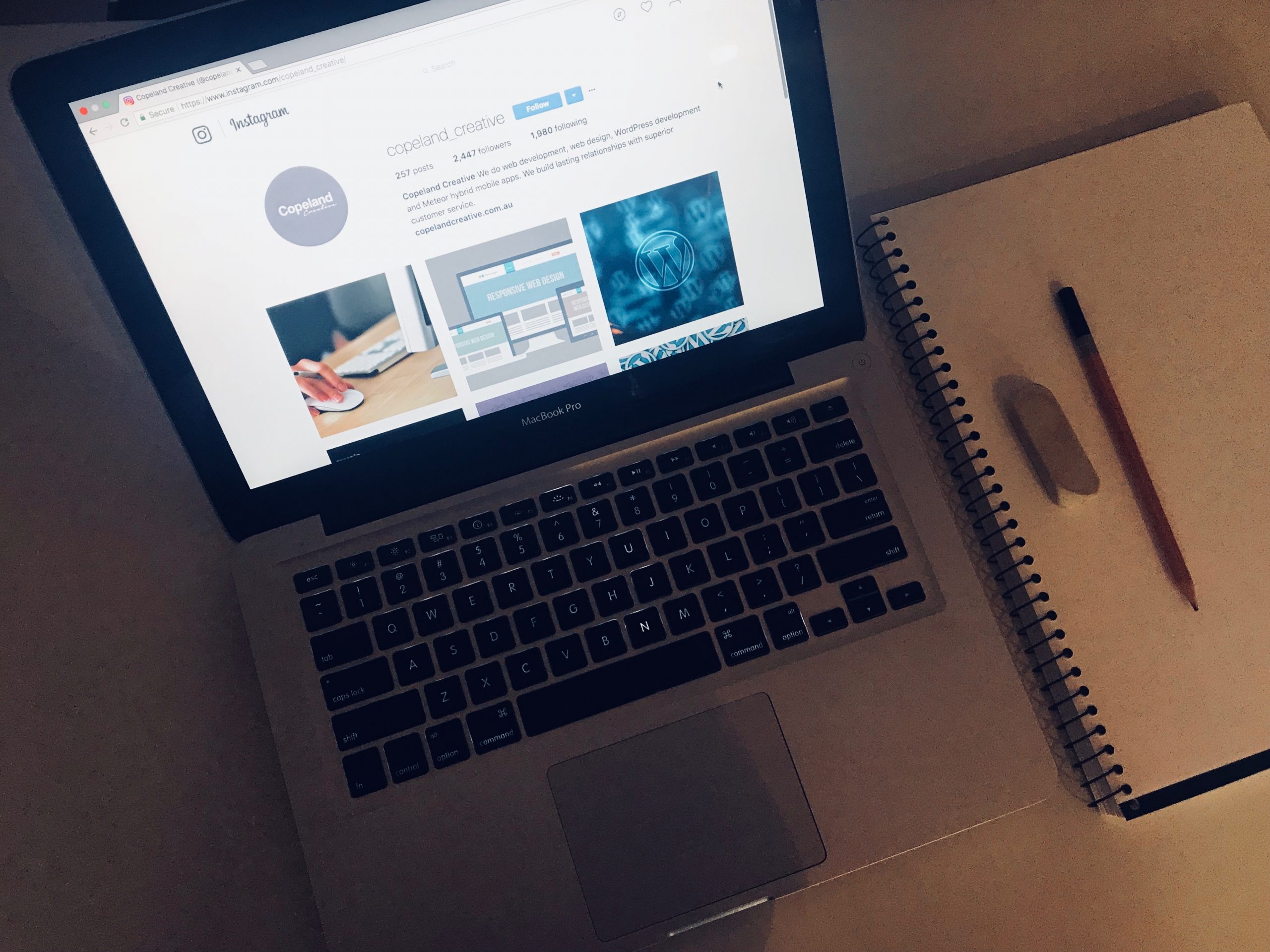 Instagram for business on laptop
