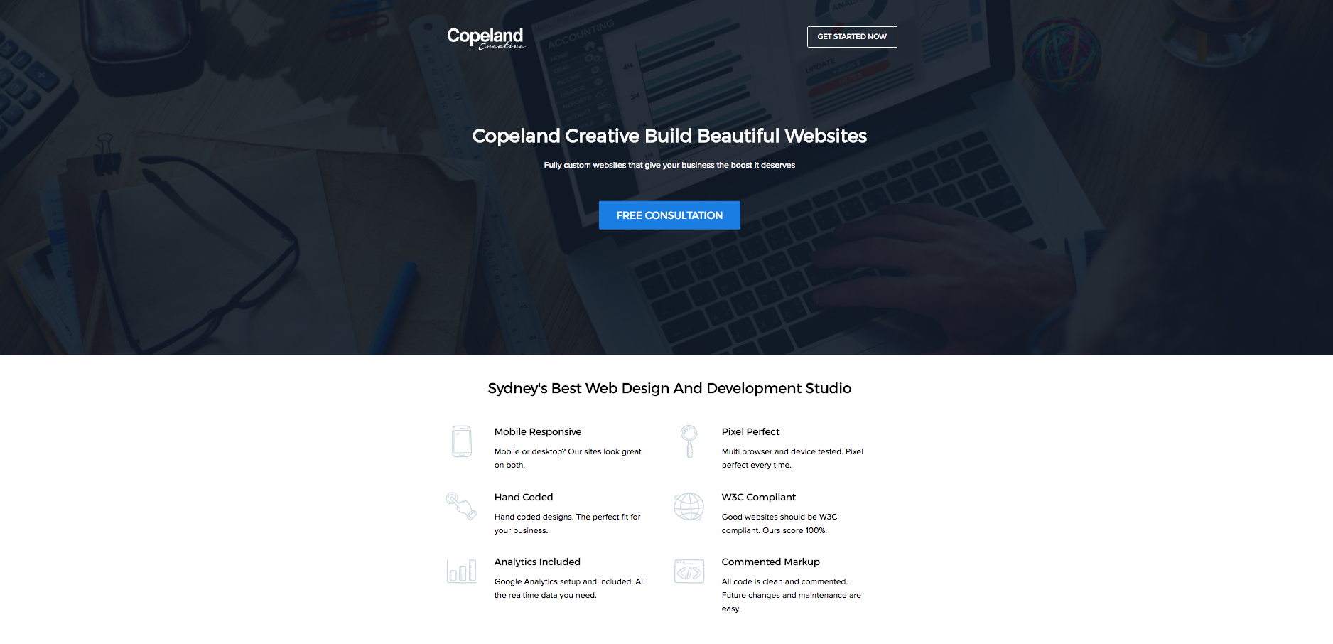 Landing page example